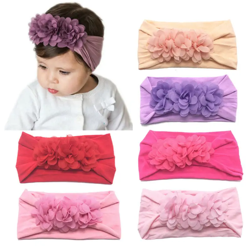 Цельный ободок для волос с милыми цветами однотонный аксессуар маленьких