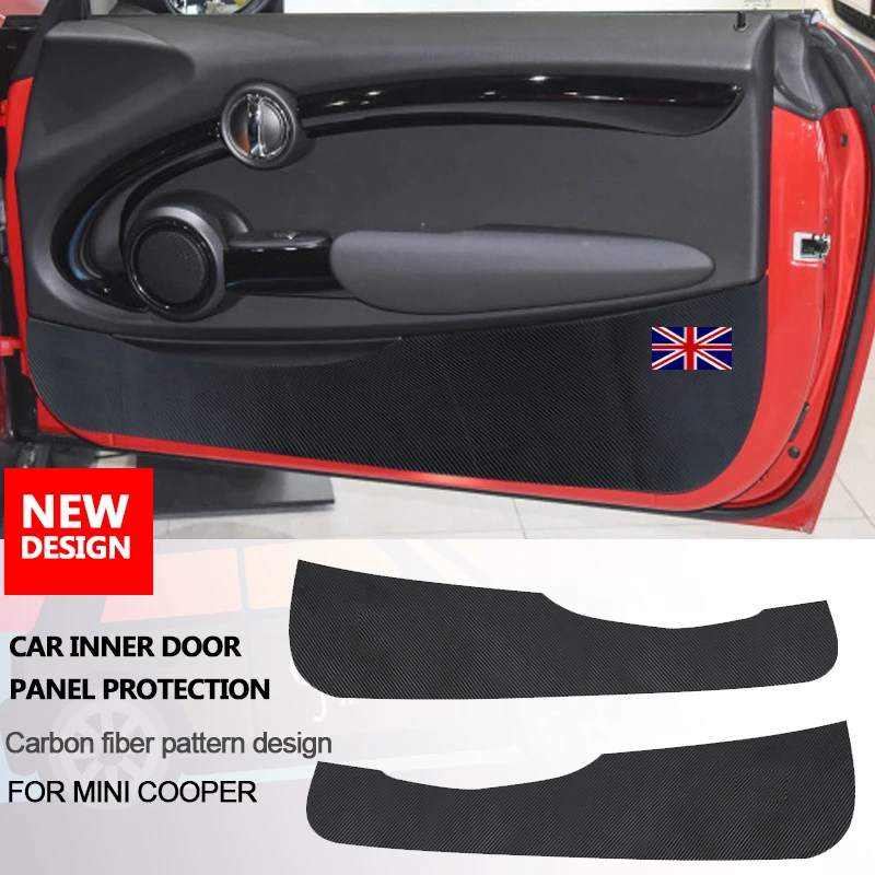 

Защита дверной панели для Mini Cooper R56 R60 F54 F55 F56 F60 Countryman CarInner, Противоударная пленка, имитация углеродного волокна