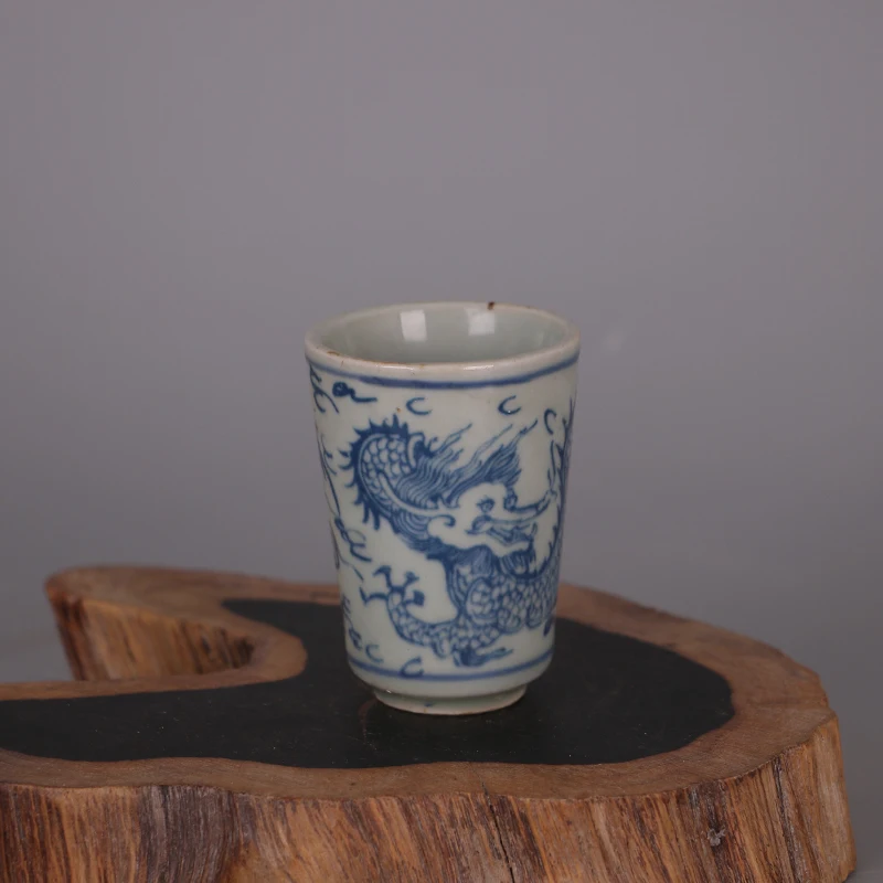 Античный Фарфор Jingdezhen (сине-белый дракон династии Мин и Кубок Феникса) народная
