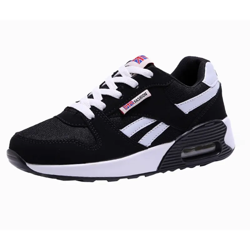 

Air Cushioning Mesh Women Sneakers Patchwork Suede Running Shoes Black Professional Jogging Athletics Ladies Trainers Breathable