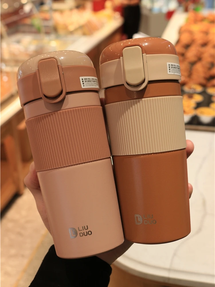 

Simple Straw Thermos Cup Women's High Beauty Ins Harajuku Adult Coffee Cup Net Red Male Student Water Cup