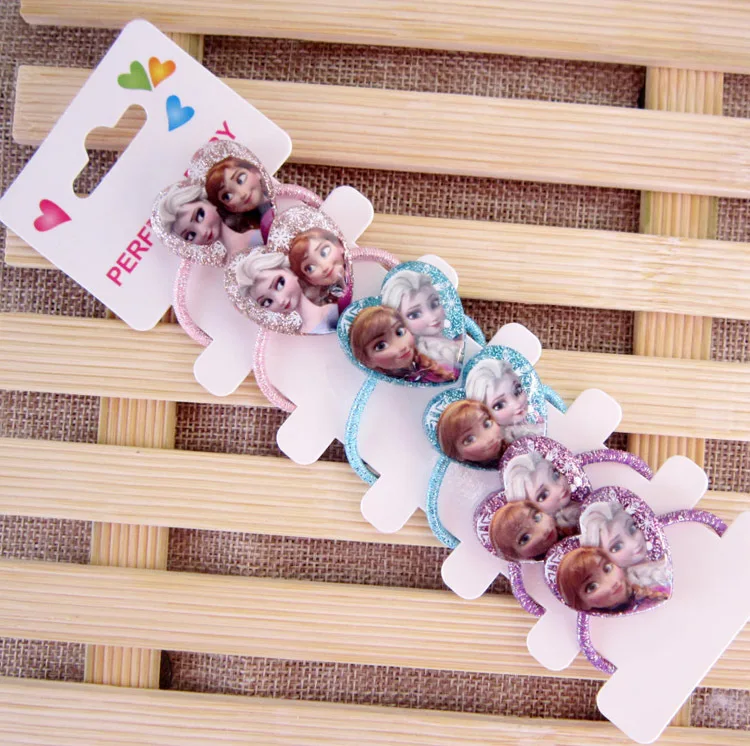 Детский зажим для волос с героями мультфильмов Disney 6 шт. веревка головы Эльзы