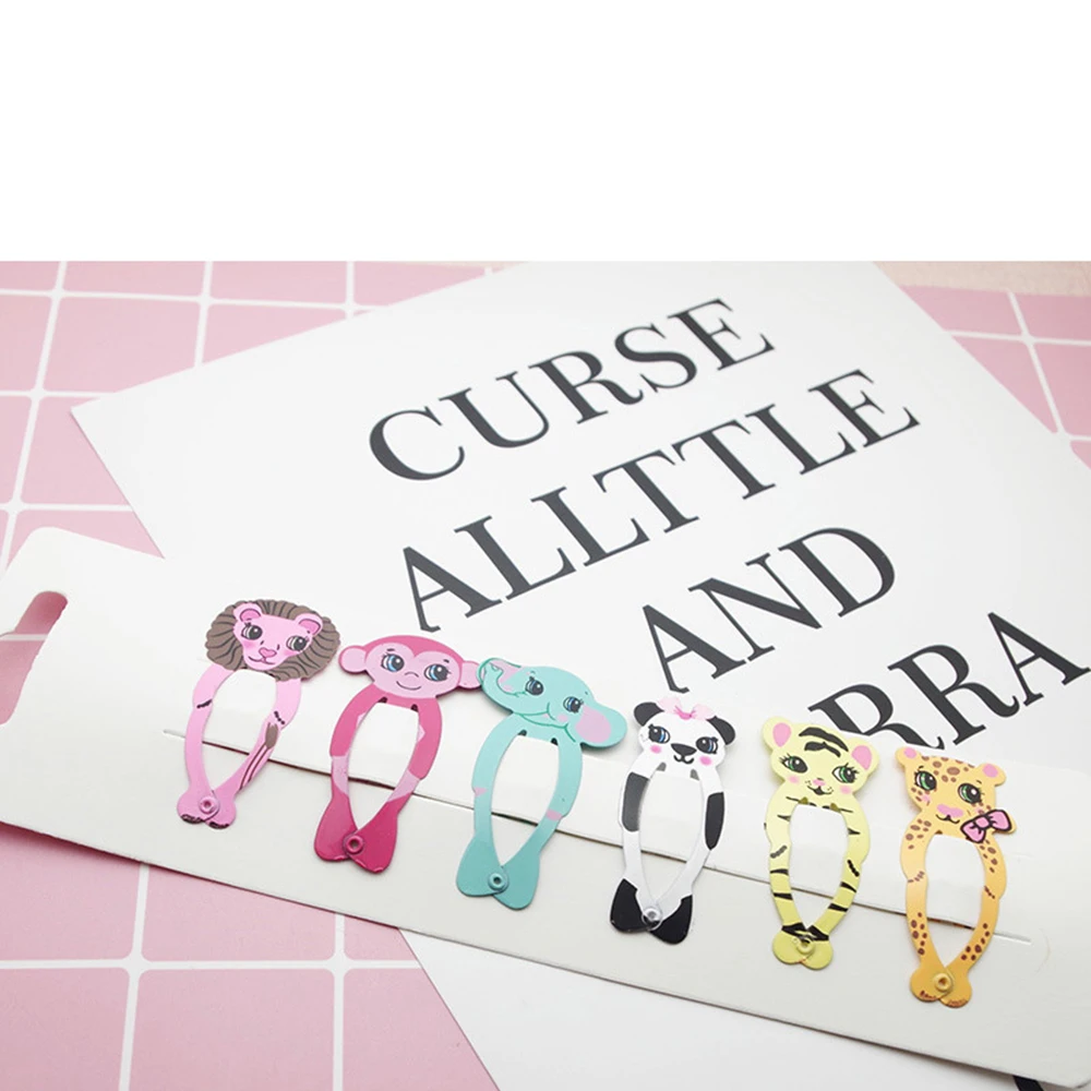 6 шт./лот набор заколок для волос с милыми животными женщин девочек молодые