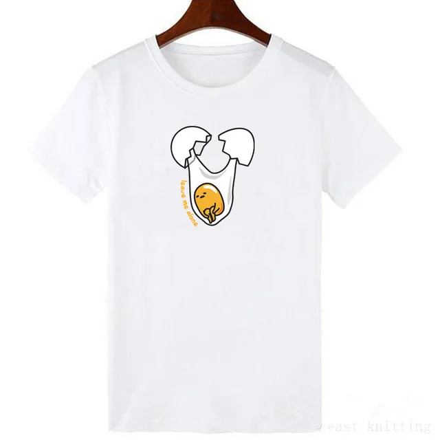 Японская забавная футболка Harajuku Gudetama Lazy Egg Yolk, мужская хлопковая футболка Kawaii с мультяшным принтом, новинка, женская футболка, топы - Цвет: 5