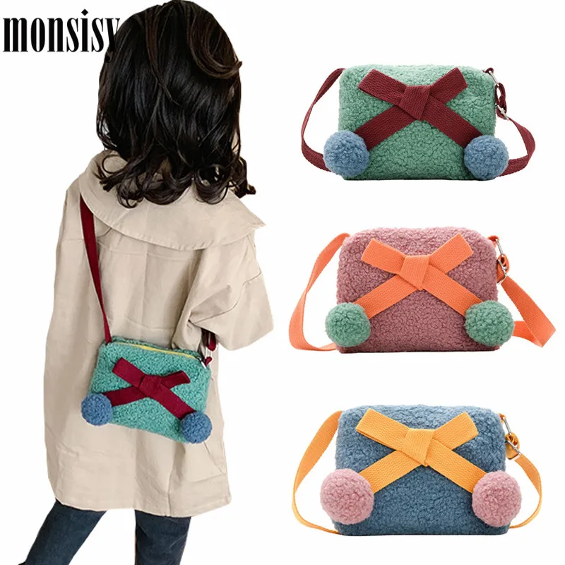 Monsisy зимний кошелек для девочек сумочка Детский миниатюрная сумка монет милый