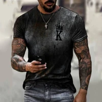 2021 summer men t shirt european american street fashion poker k 3d clothes loose large size quick drying handsome oversized tee