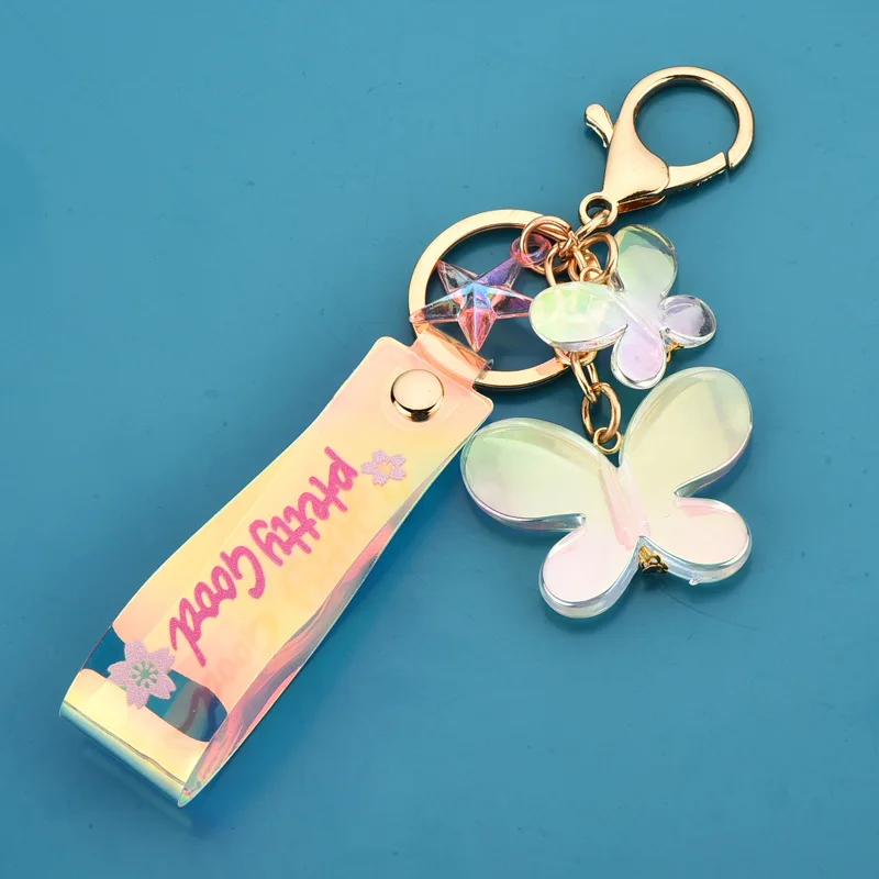 Акриловый брелок для ключей в виде бабочки цветной оптовая продажа по низким