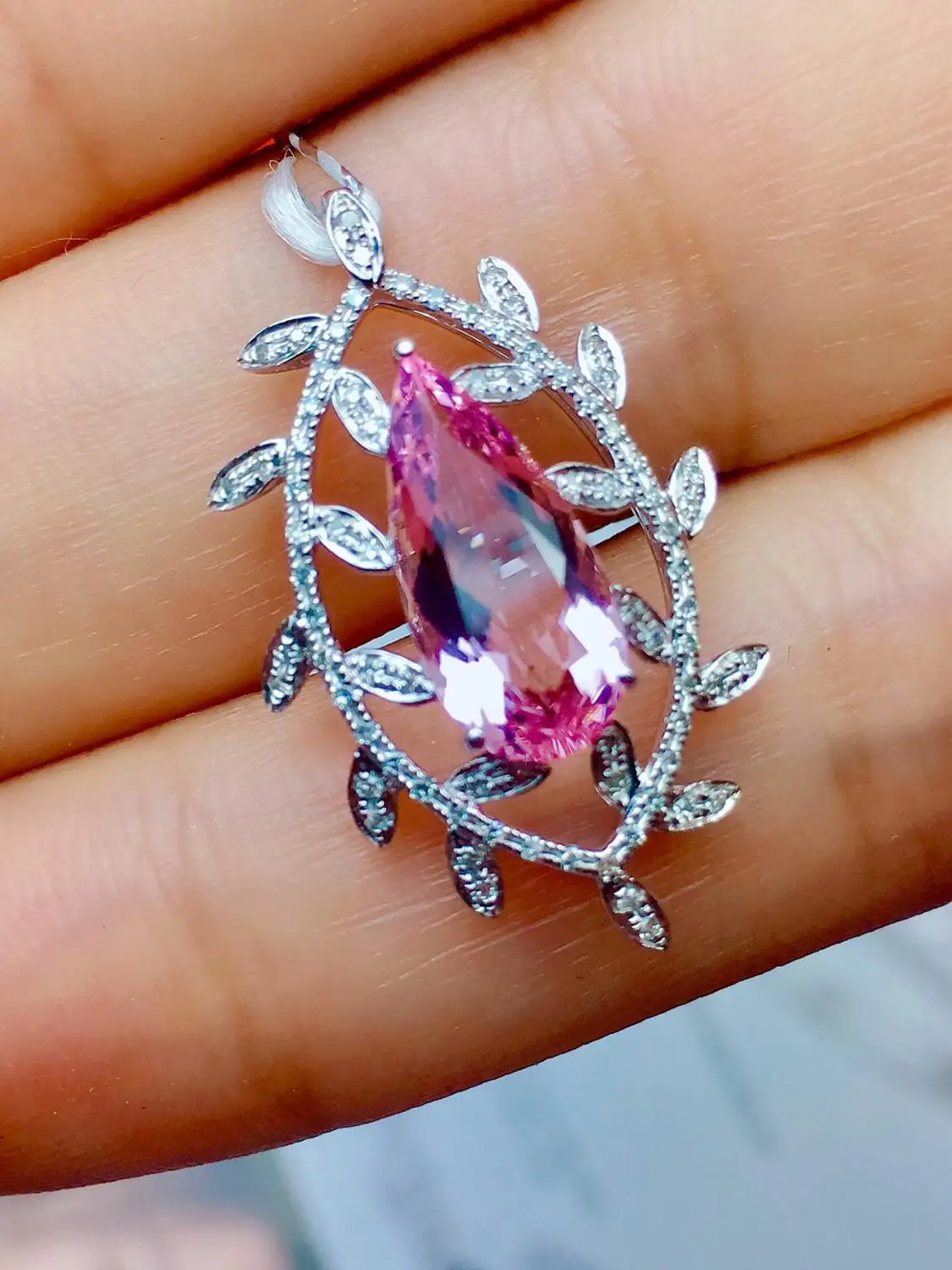 Настоящие хорошие драгоценности чистый 18 K Белый Золотой ювелирный AU750 100%