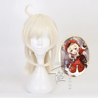 game genshin impact klee ponytails wig cosplay costume heat resistant synthetic hair women wigs wig cap