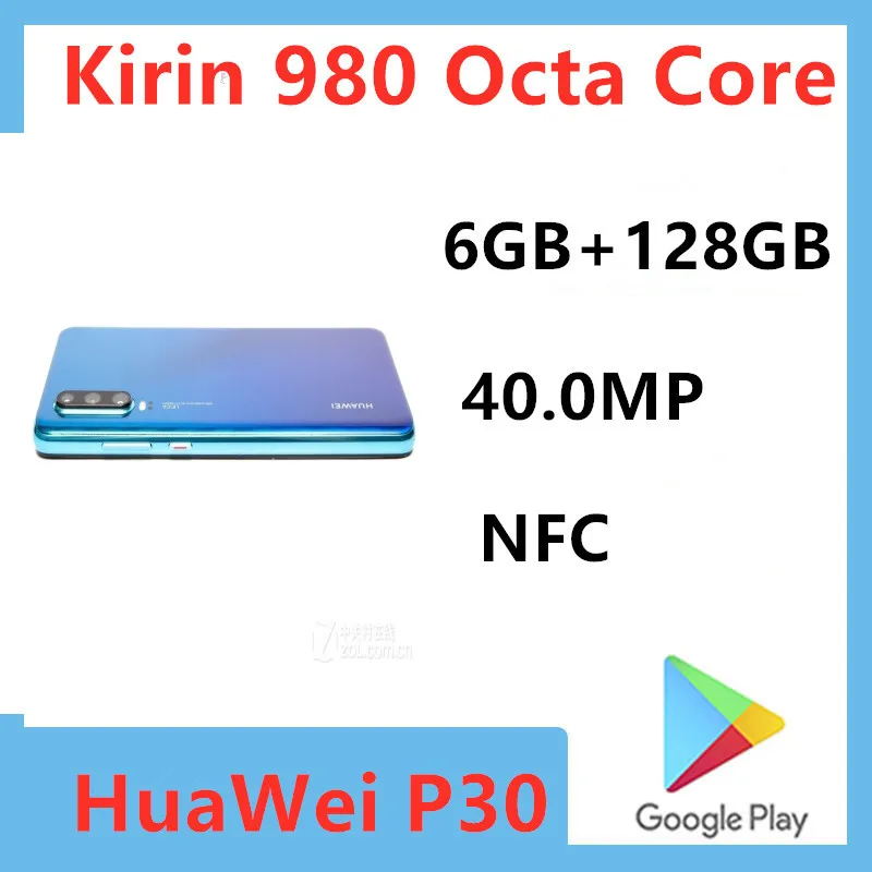 Смартфон HuaWei P30 международная версия восемь ядер Kirin 980 Android 6 1 4 камеры 40 МП IP53 NFC |