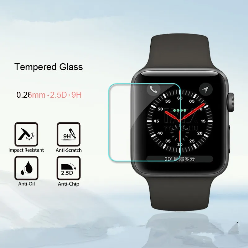 2.5D 9H взрывозащищенное Закаленное стекло для Apple iwatch серии 3 38 мм 42 спортивные