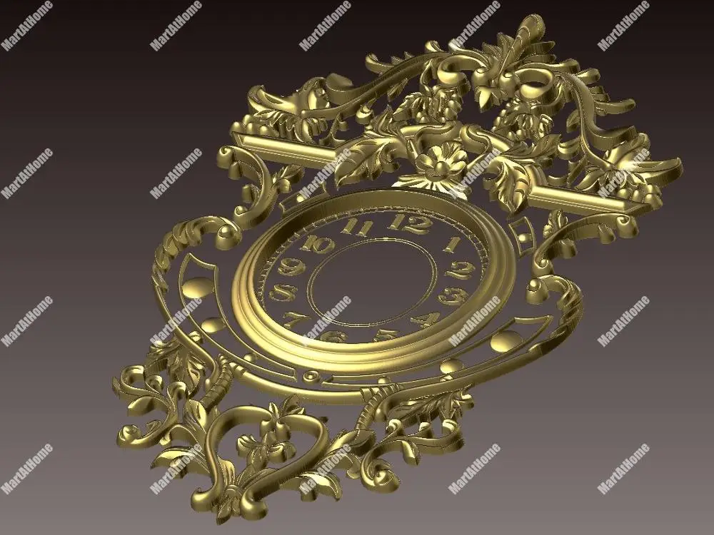 

Clock Shaped 2 Royal Angels 3D STL Model for CNC Router Engraving & 3D Printing Relief Support ZBrush Artcam Aspire Cut3D