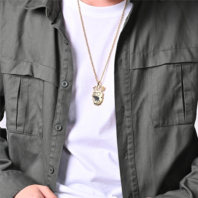 

2020 Trendy Gold Color Cartoon Zombie Pendant Luxury Designs Stainless Steel Chain Necklaces for Women Wholesale Jewelry Gifts