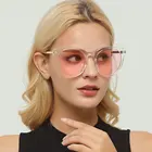 Женские большие круглые солнцезащитные очки LONSY, розовые ретро-очки для девушек
