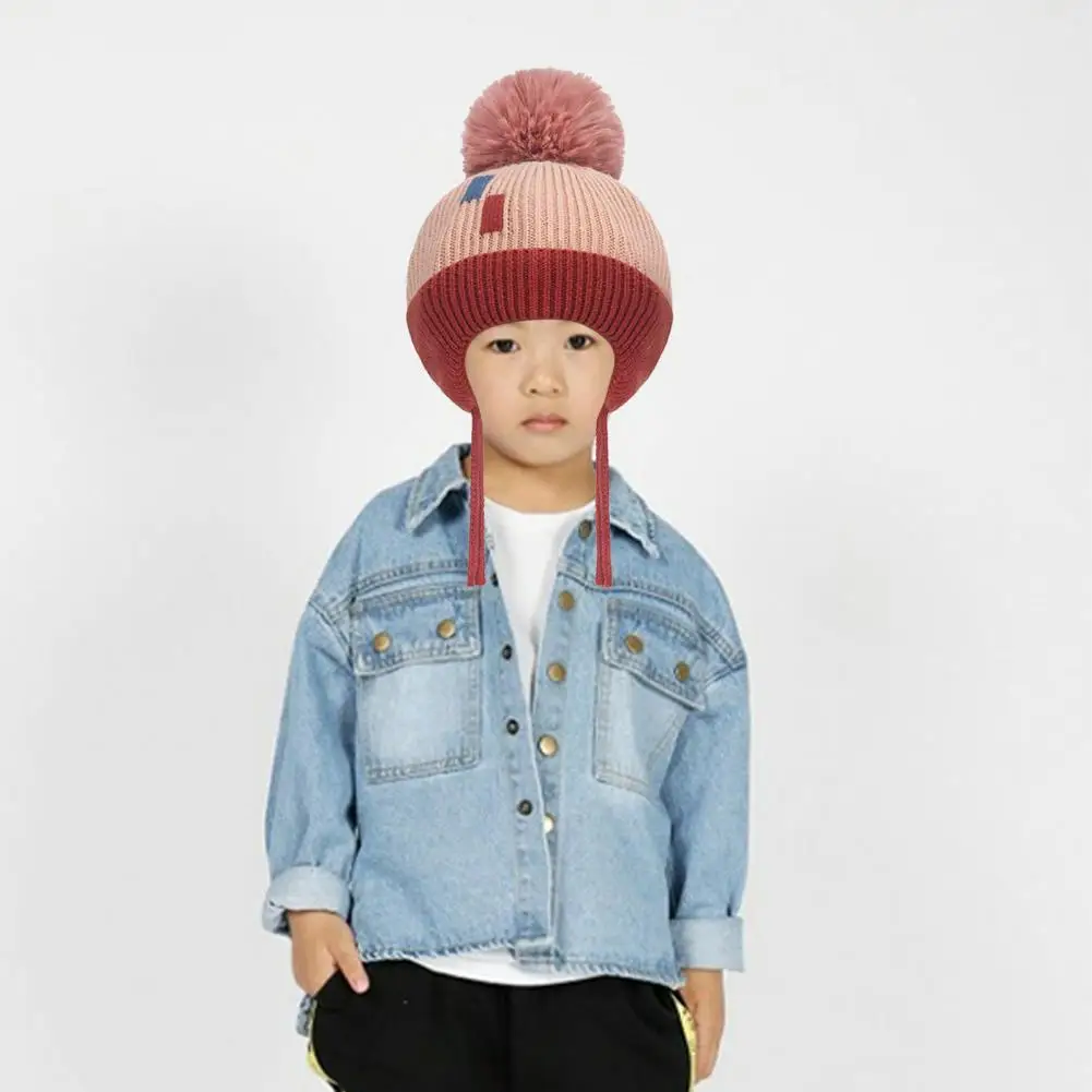 

Женский Повседневный костюм, теплая вязаная шапка с мультяшным рисунком, дышащая Модная вязаная зимняя шапка для младенцев