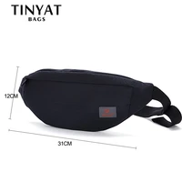TINYAT New Men Casual Waist Pack Bag Brand Canvas Shoulder Fanny Packs Women Belt Bag Pouch For Money Phone Black Bum Hip Bag