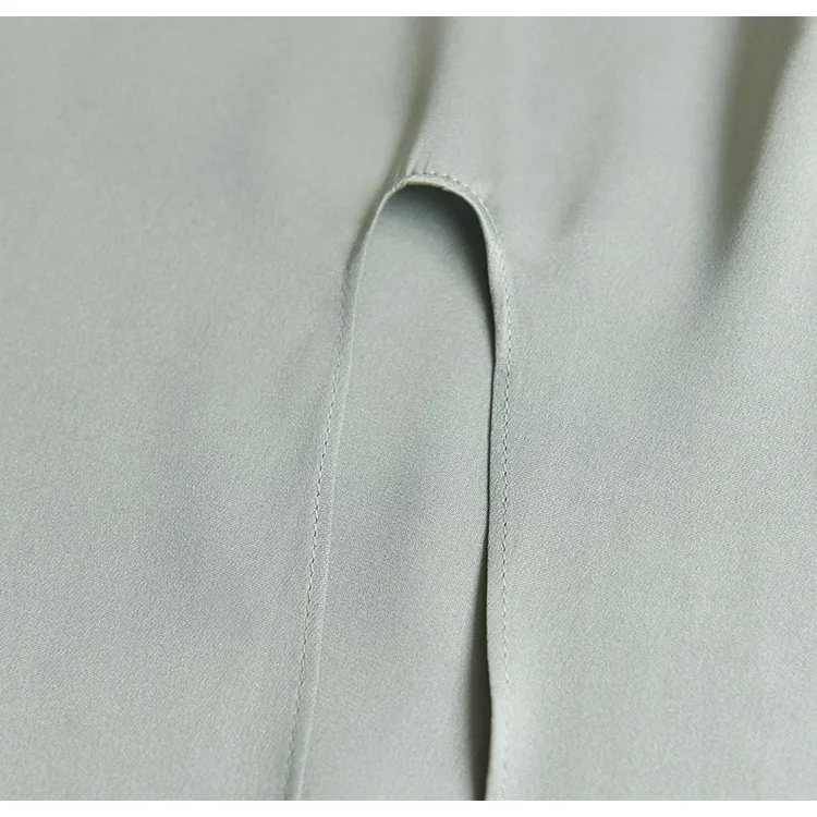 Высококачественная 100% шелковая блузка женская рубашка однотонная элегантная