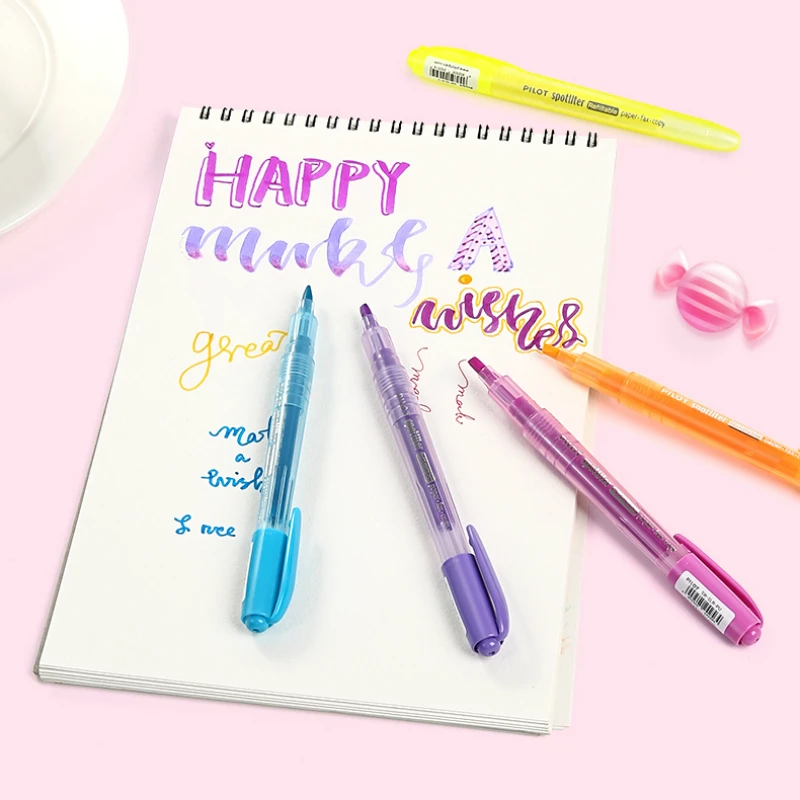 

10 pcs PILOT Waterproof Colour Highlighter SW-SLR Candy Color Oblique Penpoint Marker Focus Painting Student Office Stationery