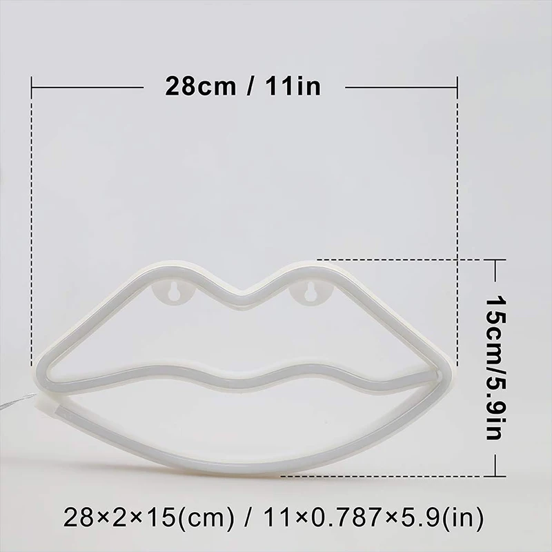 Розовые неоновые вывески в форме губ светодиодные безопасные настенные