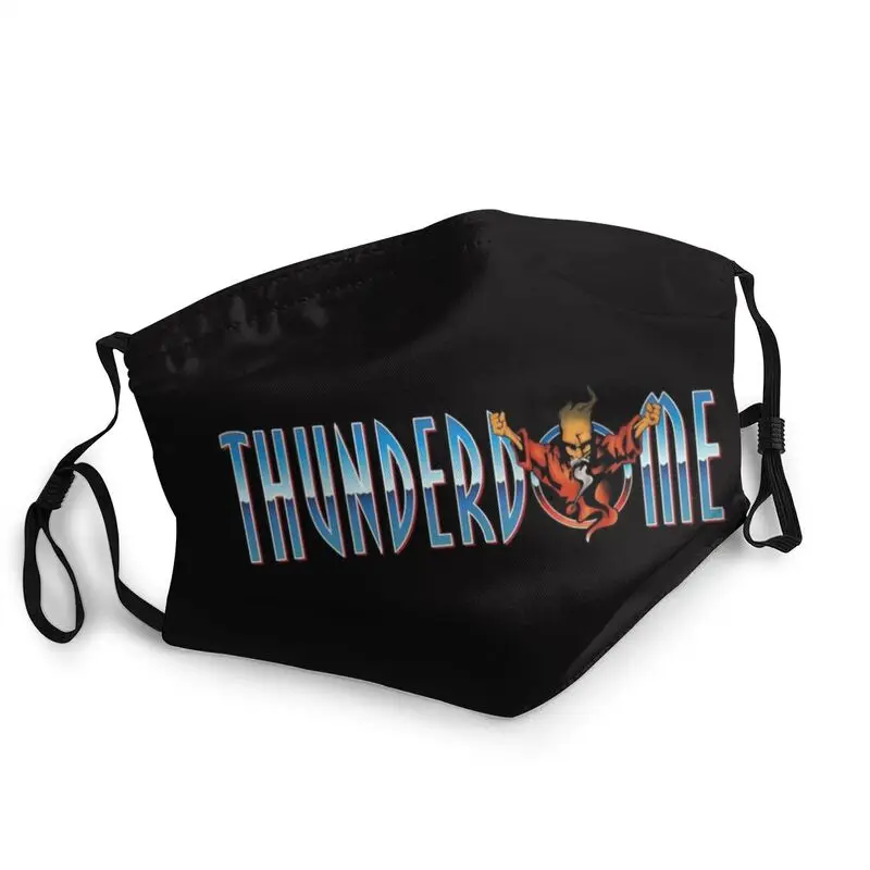

Thunderdome Logo Text Mask Anti Dust Adjustable Hardcore Music Festival Face Mask Protection Men Women Respirator Mouth Muffle