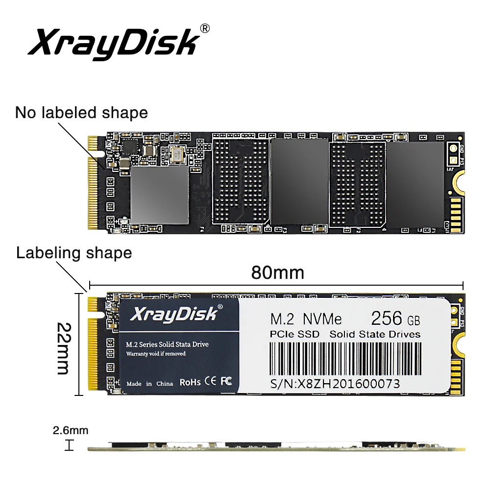Жесткий диск Xraydisk M2 NVMe Ssd 128 ГБ 256 512 M.2 2280 PCIe Внутренний твердотельный накопитель