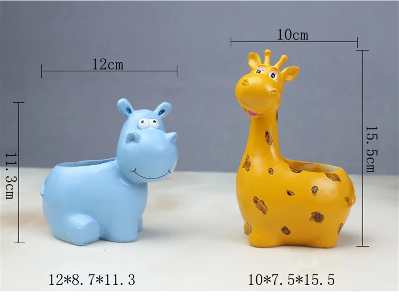 Творческий смоляные горшки для цветов бегемот жираф Форма кашпо суккулентов
