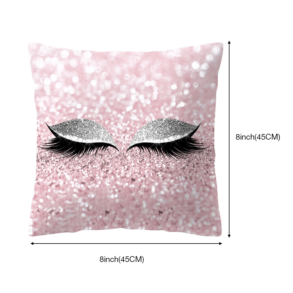 

45*45cm Eyelash Pattern Pillowcase Nordic Style Sleep Waist Pillowcase Living Room Sofa Cushion Pillowcase Cushion Cover
