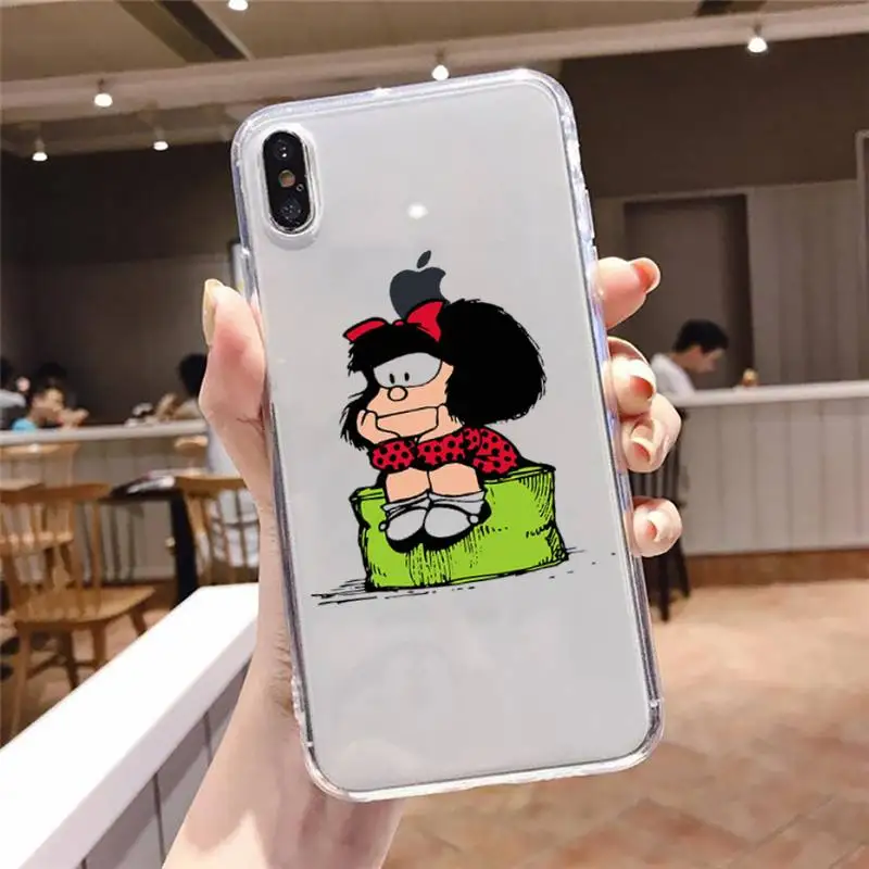 

Quino e mafalda Phone Case Transparent soft For iphone 5 5s 5c se 6 6s 7 8 11 12 plus mini x xs xr pro max