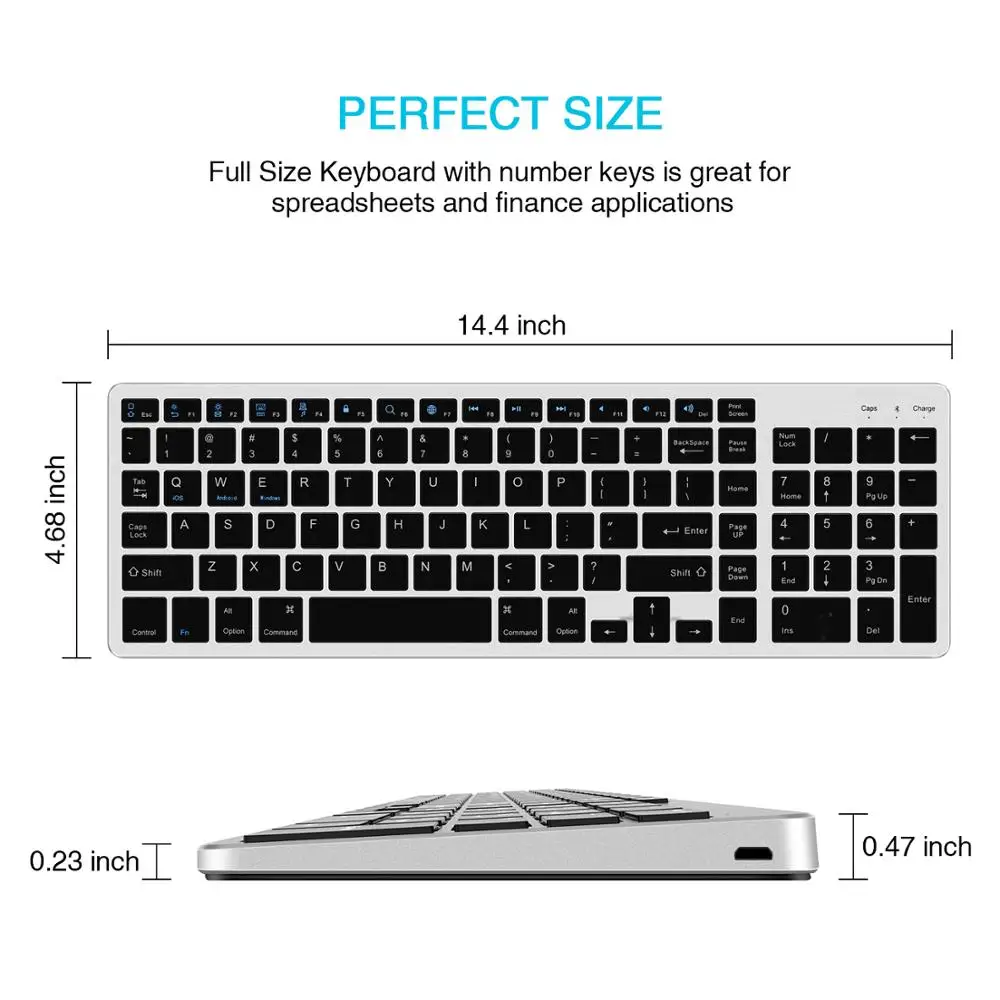 Ультратонкая Bluetooth-клавиатура Zienstar для IPAD MACBOOK ноутбуков ПК и планшетов литиевая