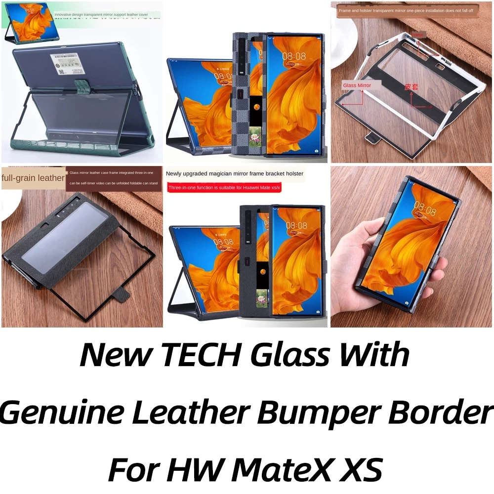 huawei mate xs case new tech glass with genuine leather huawei mate x case mate x xs kickstand huawei mate x xs 5g case cover free global shipping