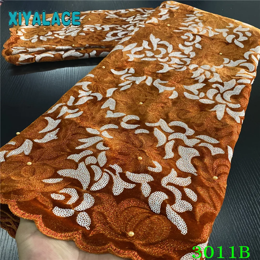 Всгоревшая оранжевая африканская кружевная ткань 2020 высокое качество бархатное