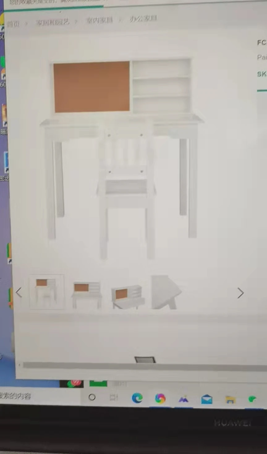 1 mesa y silla de estudiante pintada, 5 capas, multifuncional, blanco, Stock listo en China-2