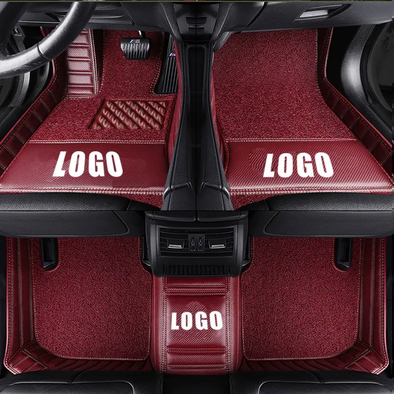 double wine red Кожаные автомобильные коврики на заказ для Ford escort fiesta mondeo Focus Fiesta Edge Explorer aurus S-MAX F150 Everest mustang - Название цвета: double wine red