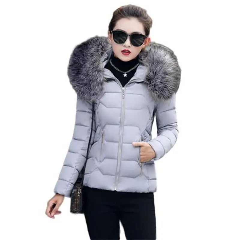 

jackets woman winter coat 2020 big Fur collar parkas women winter jackets women Slim Hooded keep Warm short coat female autumn