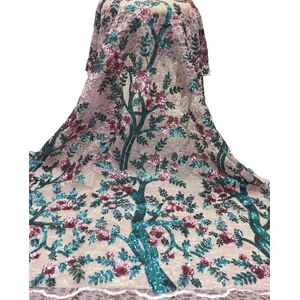 Light pink2 Последние сексуальные французские вышитые тюлевые кружева африканские сетчатые кружева с блестками ткань шитье для вечерние платья для свадьбы высокое качество 5 ярдов - Цвет: Light pink2
