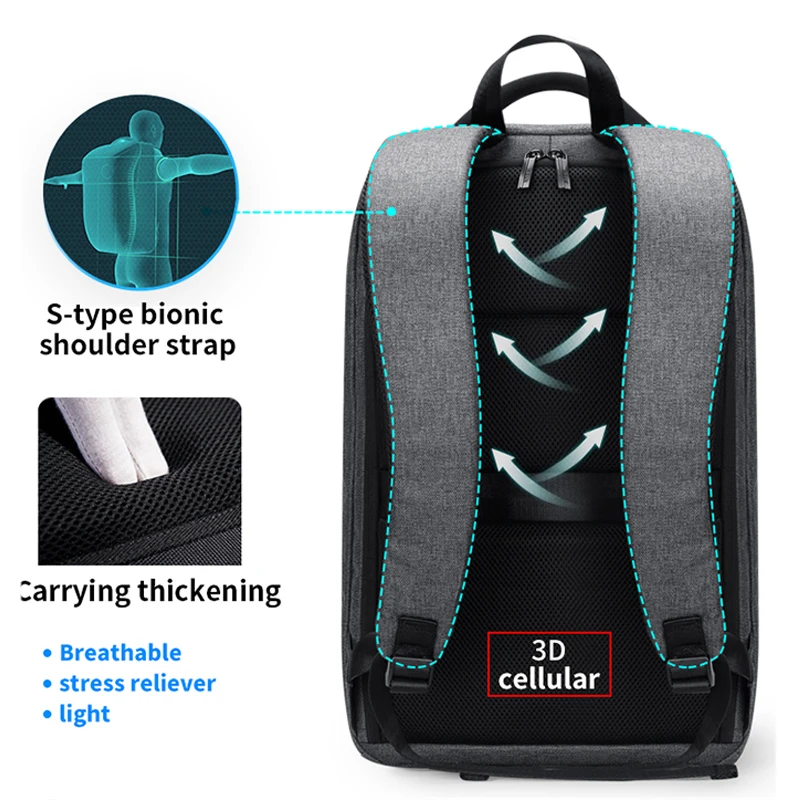 USB зарядка профессиональный мужской водонепроницаемый рюкзак для ноутбука 15 6