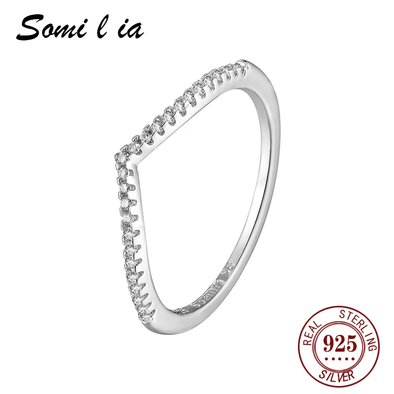 

Somi l ia Authentic 100% 925 Sterling Silver Heart Finger Rings for Women Minimalist Simple Ring for Wedding Engagement Jewelry