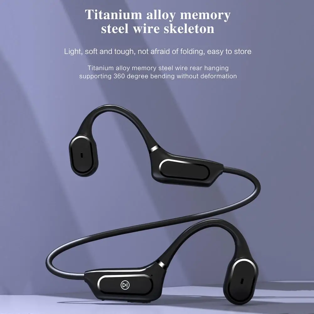 

Bone Conduction Headphones Bluetooth 5.0 Wireless Not In-Ear Headset Sweatproof Waterproof Sport Earphones Earbuds For Running