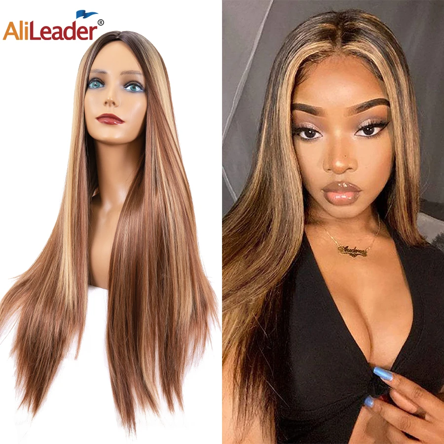 Новые синтетические парики Alileader длиной 28 дюймов прямые с натуральными волосами