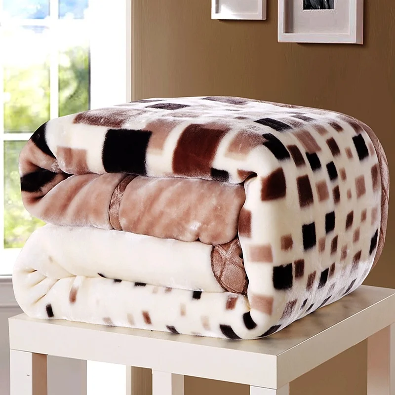 

2-6kg thi hot Plush er soft blanket Raschel double layer winter mink shooting fat quilt single and double size blanket