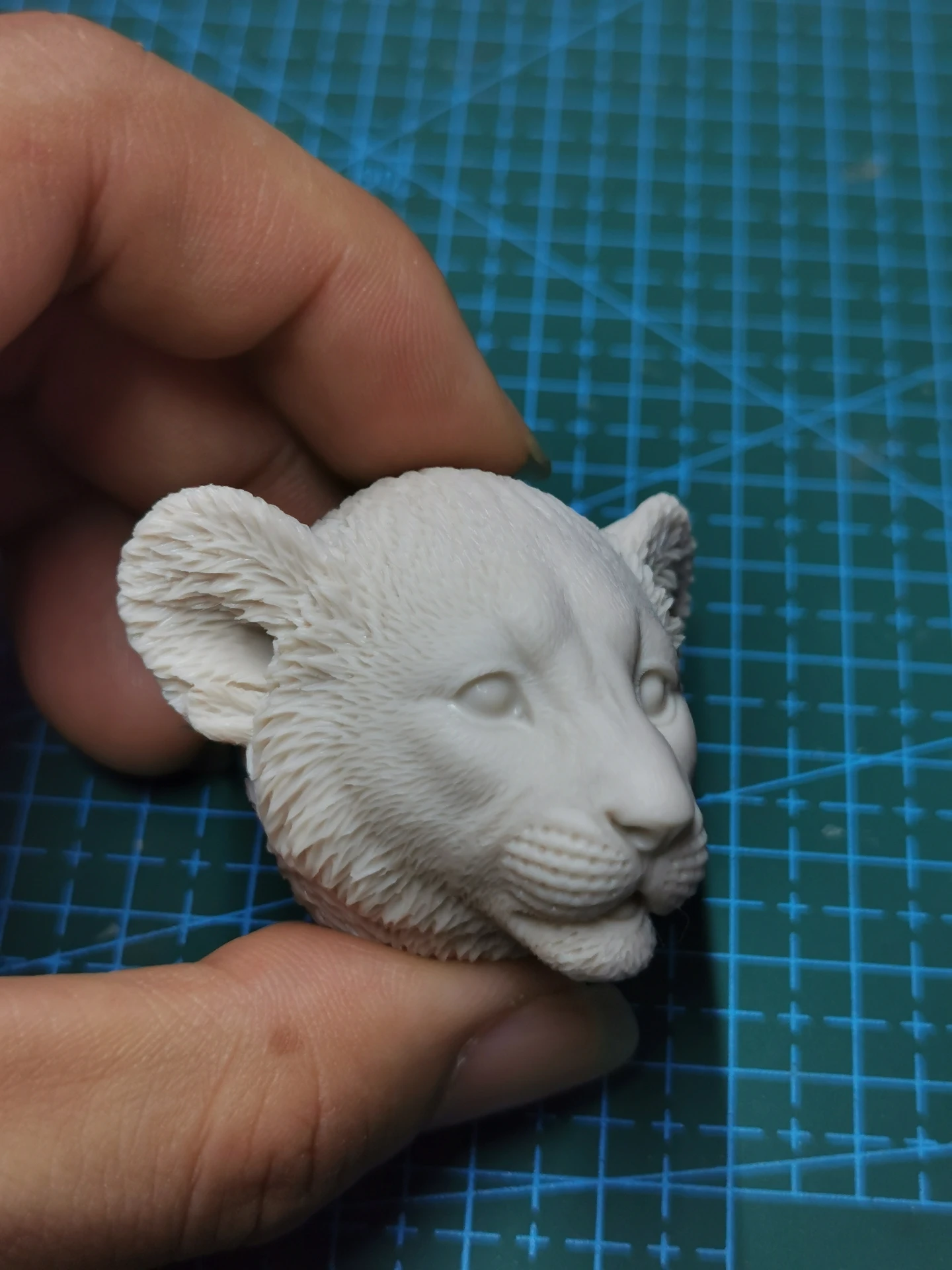 

1/6 Scale Baby Lion Animal Unpainted Head Model for Toys Gifts DIY