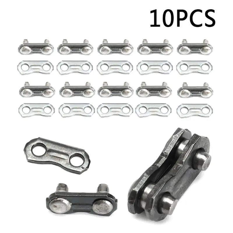 

R9UF 10 Sets Stainless Steel Chainsaw Chain Joiner Link Fit for JOINING 325 058 Chain for Chainsaw Preset Straps Garden Tool