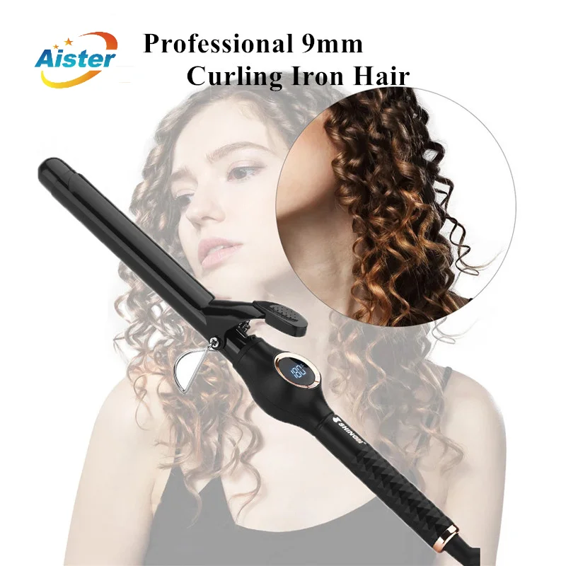 

Professional Electric 9mm Curling Cron Hair waver Pear Flower Cone Ceramic Curling Wand Roller Beauty LCD Salon Hair Curlers