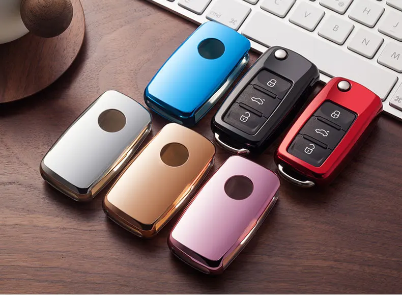 

TPU car key cover case shell fob for VW Golf Bora Jetta POLO GOLF Passat For Skoda Octavia A5 Fabia For SEAT Ibiza Leon