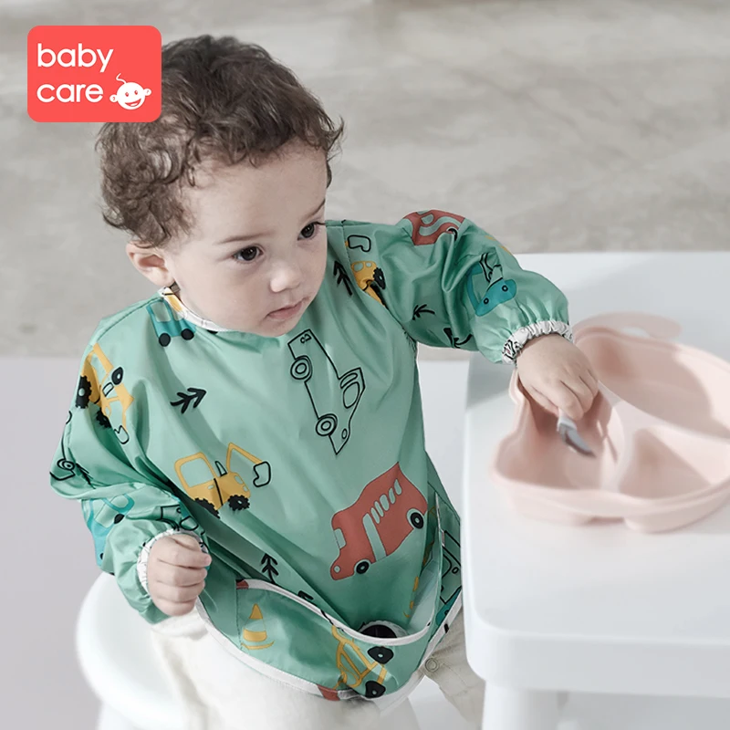 Babycare/милые детские нагрудники водонепроницаемый передник с длинными рукавами