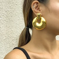 2021 new womens gold exaggerated dangle earrings punk metal geometric earrings retro drop earrings jewelry party gift wholesale