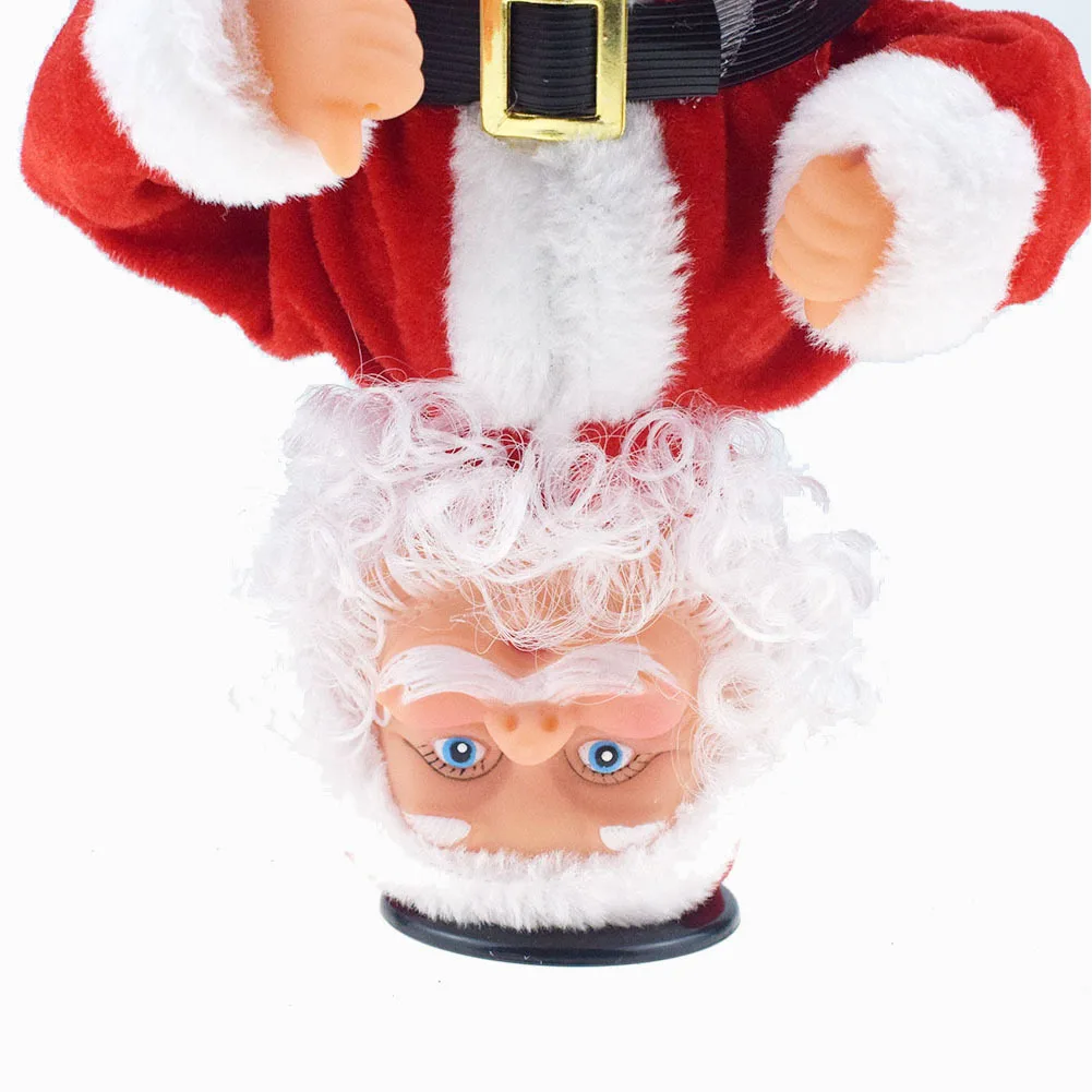Novelty and interesting Christmas gift Handstand hip-hop rotating stunt electric music Santa Claus singing doll | Дом и сад