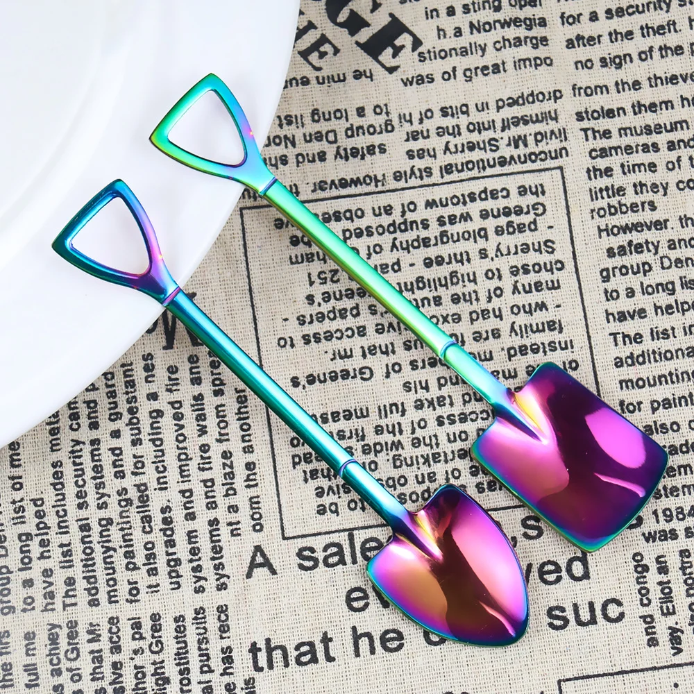 Красочная кофейная ложка-Лопатка из нержавеющей стали в форме мороженого ложка c