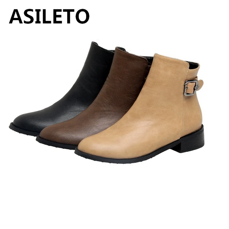 

Женские ботильоны на толстом каблуке с пряжкой и боковой молнией