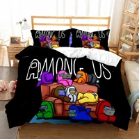 game duvet cover set with pillowcases cartoon a mong us bedding set for kids children bed linen cute bed sets 150x200